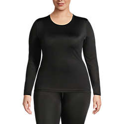 Women's Plus Size Thermaskin Heat Thermal Long Underwear Base Layer Crewneck Shirt, Front