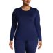 Women's Plus Size Thermaskin Heat Long Sleeve Crewneck Long Underwear Top, Front