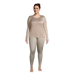 Women's Plus Size Silk Interlock Thermal Long Underwear Base Layer Crewneck Shirt, alternative image
