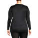 Women's Plus Size Silk Interlock Thermal Long Underwear Base Layer Crewneck Shirt, Back