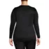 Women's Plus Size Silk Interlock Long Sleeve Crewneck Long Underwear Top, Back
