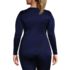 Women's Plus Size Silk Interlock Long Sleeve Crewneck Long Underwear Top, Back