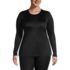 Women's Plus Size Silk Interlock Long Sleeve Crewneck Long Underwear Top, Front