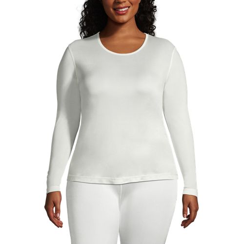 Women's Silk Interlock Thermal Long Underwear Top Base Layer Crewneck Shirt