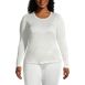 Women's Plus Size Silk Interlock Long Sleeve Crewneck Long Underwear Top, Front