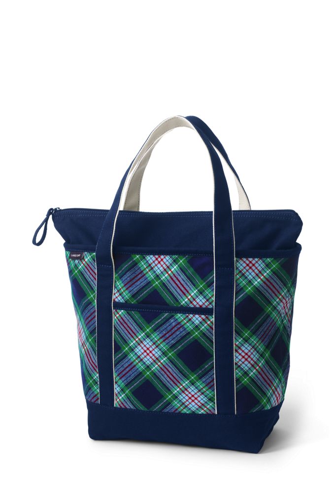 Lands' EndFlannel Medium Zip Top Tote Bag Lands' End Blue DailyMail