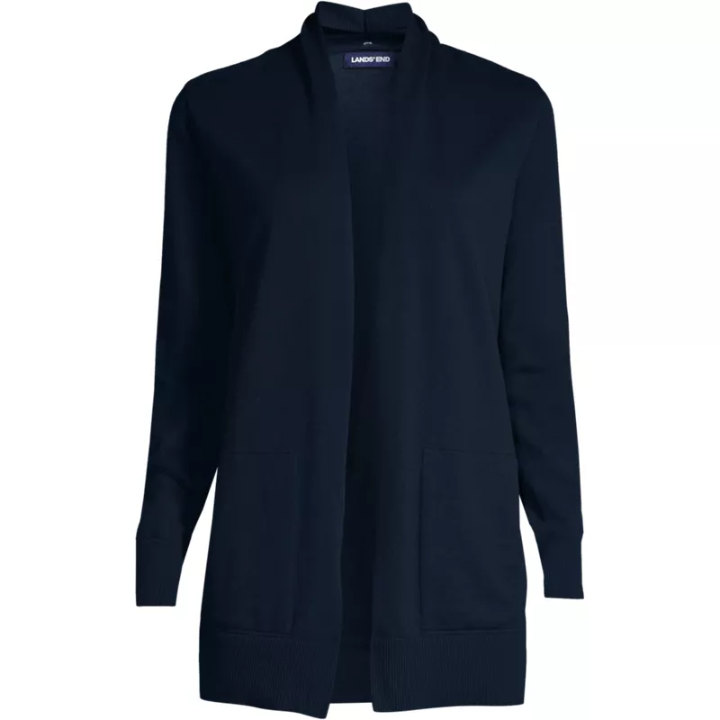Women's Plus Size Long Sleeve Open Long Cardigan Sweater, Front