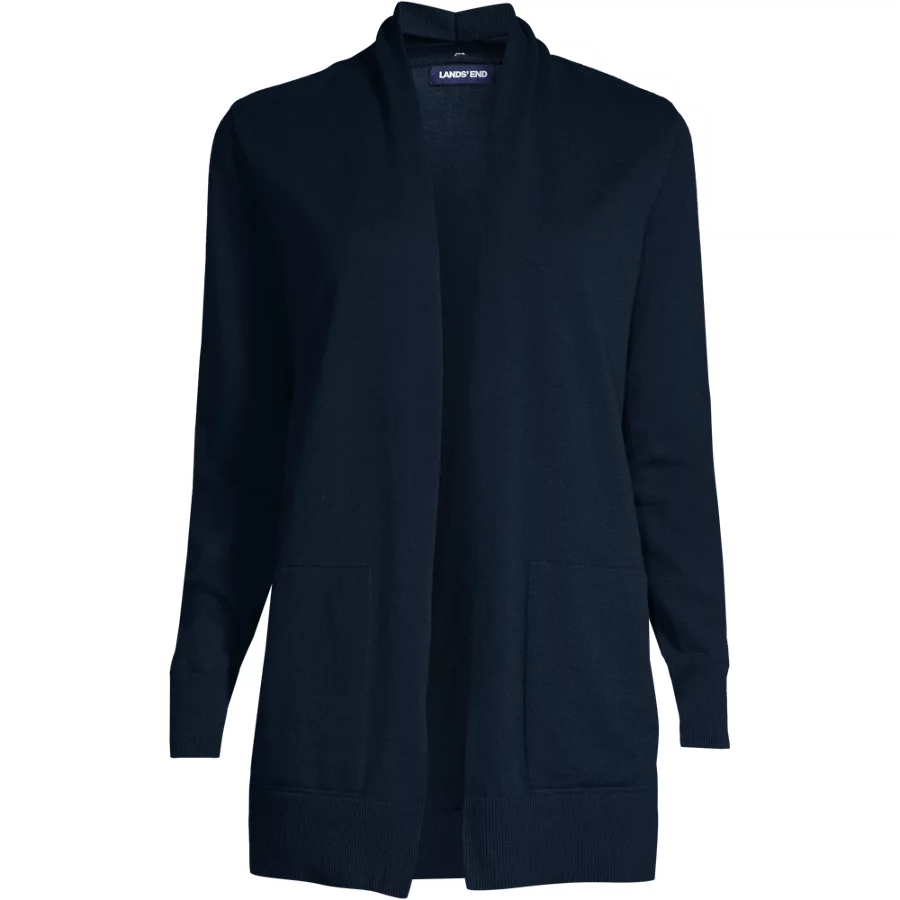 School Uniform Women's Long Sleeve Open Long Cardigan Sweater