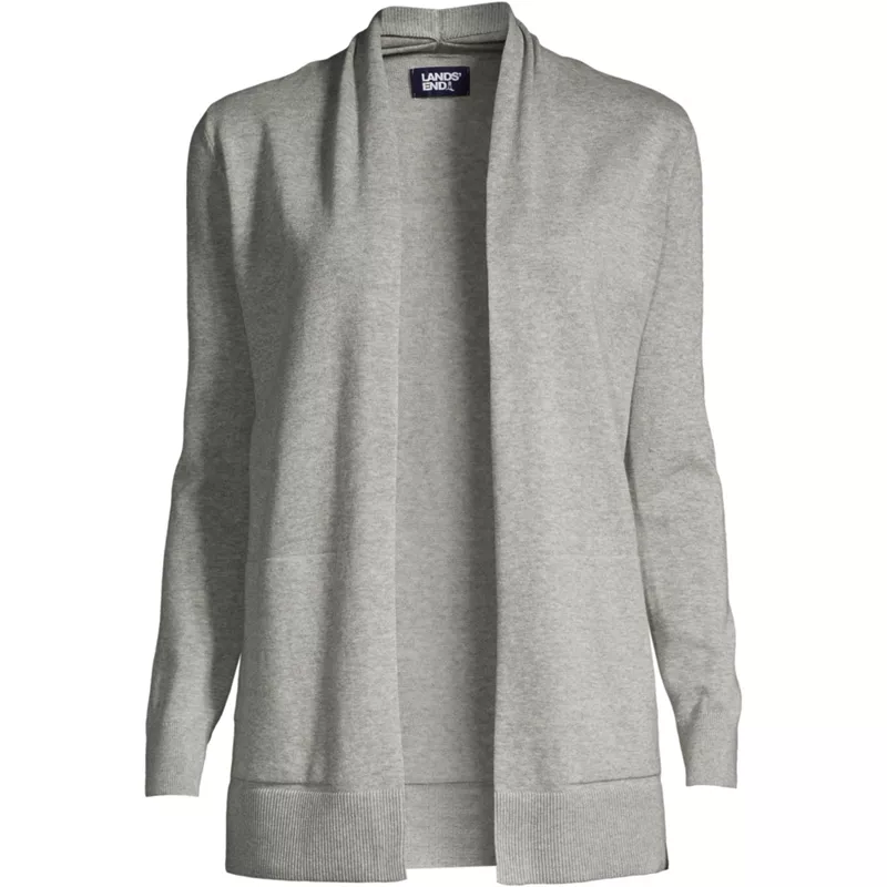 Women's Plus Size Long Sleeve Open Long Cardigan Sweater, Front