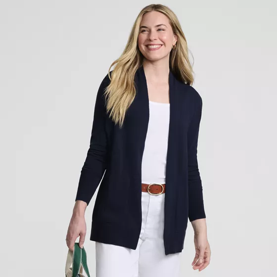 Women's Long Sleeve Open Long Cardigan Sweater - primary