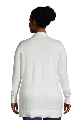 plus size long white cardigan