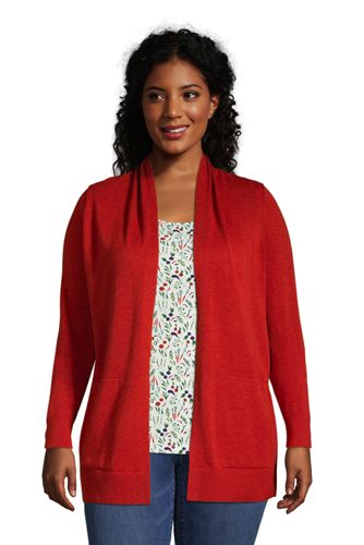 women's plus size red cardigan sweater