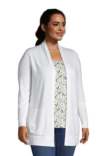 women's plus size white cardigan