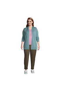 Women's Plus Size Cotton Open Long Cardigan Sweater, alternative image