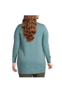 Women's Plus Size Cotton Open Long Cardigan Sweater, Back