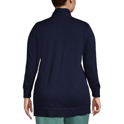 Women's Plus Size Long Sleeve Open Long Cardigan Sweater - image 2