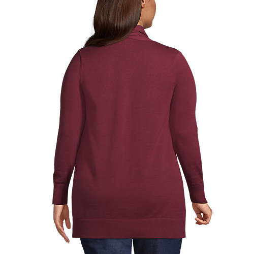 Women's Plus Size Cotton Open Long Cardigan Sweater - Secondary