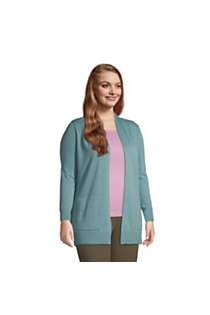 Women's Plus Size Cotton Open Long Cardigan Sweater, alternative image