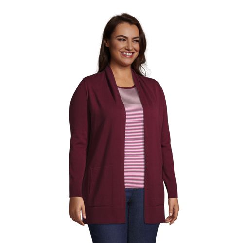 plus size wine cardigan