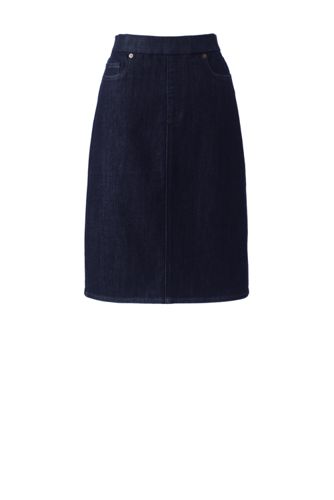 lands end denim skirt