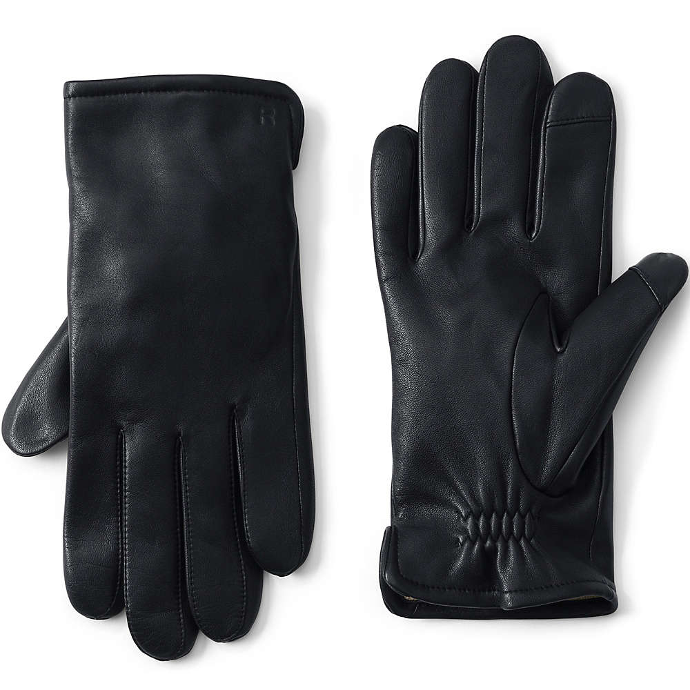 Men's Cashmere Lined EZ Touch Leather Glove, Front