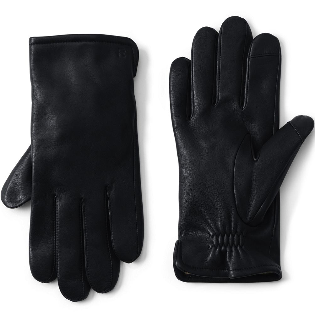 Men s Cashmere Lined EZ Touch Leather Glove Lands End