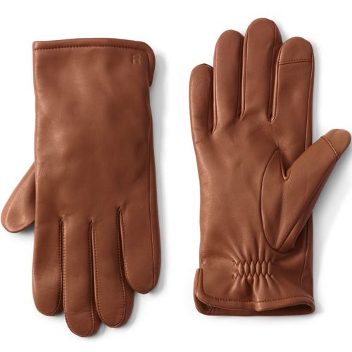 Men's Cashmere-lined Touchscreen Leather Gloves