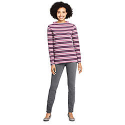 Women's Mock Neck Pullover Long Sleeve Top Stripe, alternative image