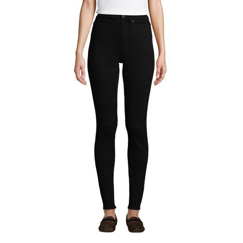 Women's Slimming Jeans, High Waisted Skinny Leg, Black | Lands' End