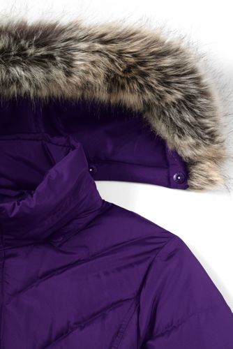 purple fur hooded coat