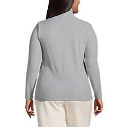 Women's Plus Size Thermacheck 100 Fleece Quarter Zip Pullover Top, Back