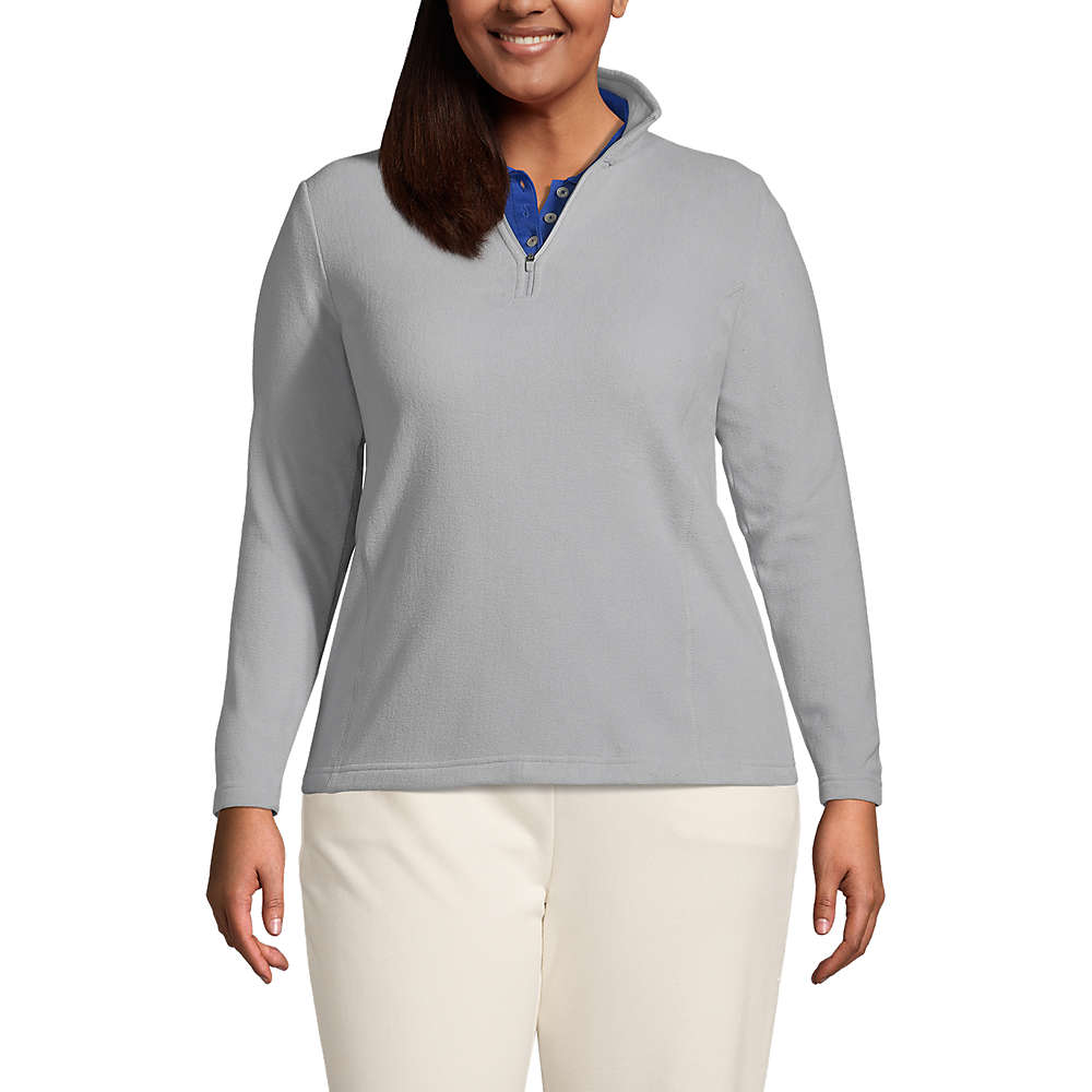 Women's Plus Size Thermacheck 100 Fleece Quarter Zip Pullover Top, Front