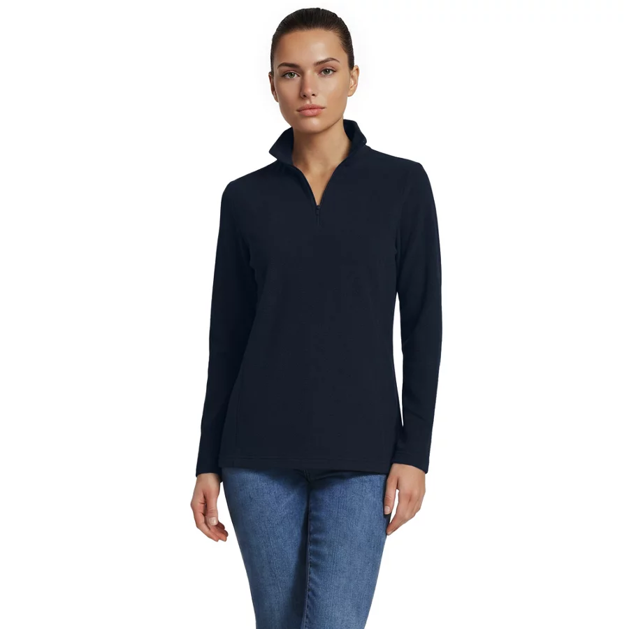 School Uniform Women's Thermacheck 100 Fleece Quarter Zip Pullover Top view 4