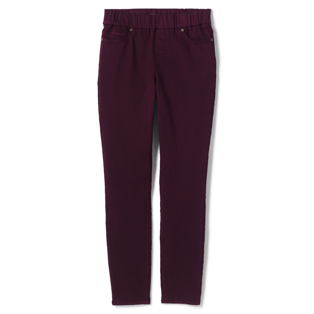 Women's Curvy Elastic Waist High Rise Pull On Skinny Legging Jeans