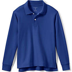 School Uniform Little Kids Long Sleeve Interlock Polo Shirt, alternative image
