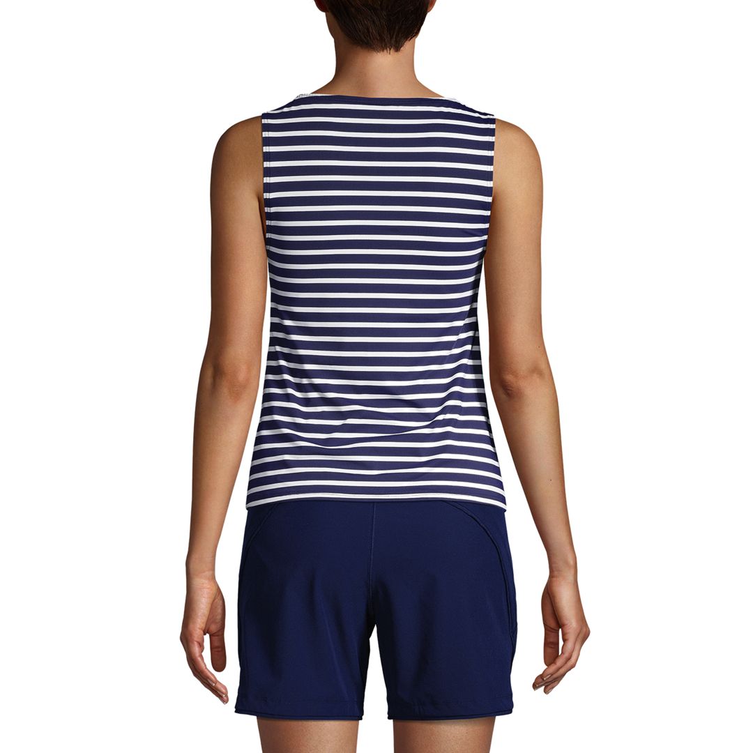 Women's Chlorine Resistant High Neck UPF 50 Modest Tankini Swimsuit Top