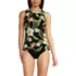 Women's High Neck UPF 50 Sun Protection Modest Tankini Swimsuit Top , Front