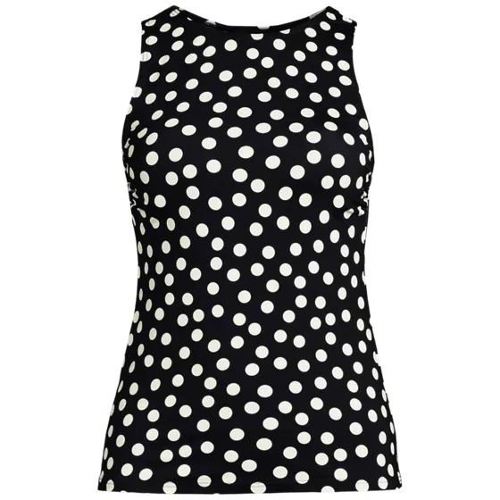 Women's Petite High Neck UPF 50 Sun Protection Modest Tankini Swimsuit Top - primary