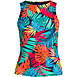 Women's Plus Size Chlorine Resistant High Neck UPF 50 Modest Tankini Swimsuit Top, Front