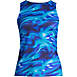 Women's Petite Chlorine Resistant High Neck UPF 50 Modest Tankini Swimsuit Top, Front