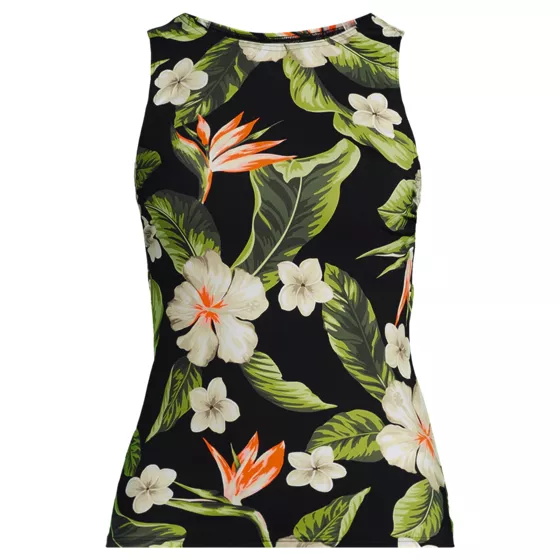 Women's Plus Size Chlorine Resistant High Neck UPF 50 Sun Protection Modest Tankini Swimsuit Top - primary