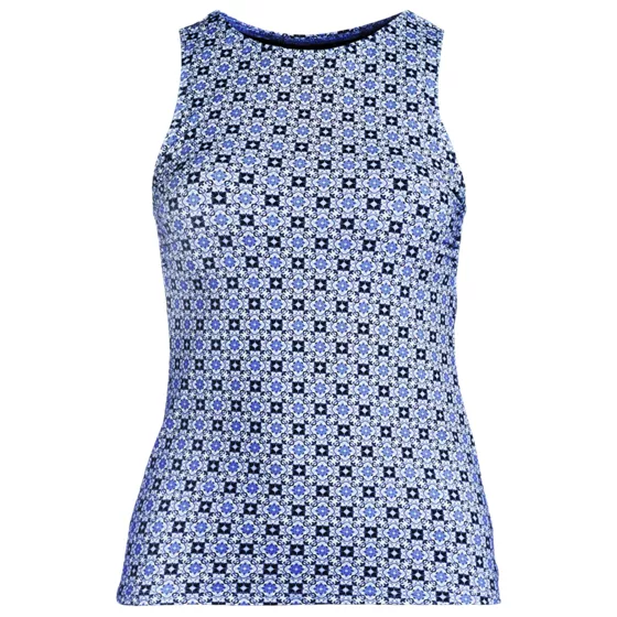 Women's Plus Size High Neck UPF 50 Sun Protection Modest Tankini Swimsuit Top - primary