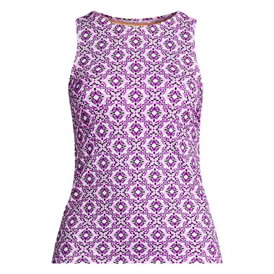 Women's High Neck UPF 50 Sun Protection Modest Tankini Swimsuit Top - primary