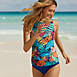 Women's Chlorine Resistant High Neck UPF 50 Modest Tankini Swimsuit Top, alternative image