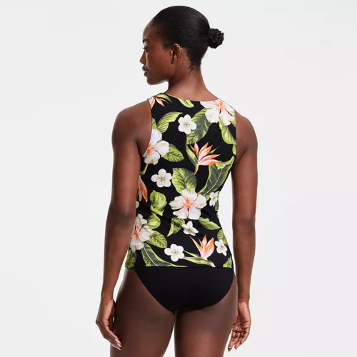 Women's High Neck UPF 50 Sun Protection Modest Tankini Swimsuit Top , Back