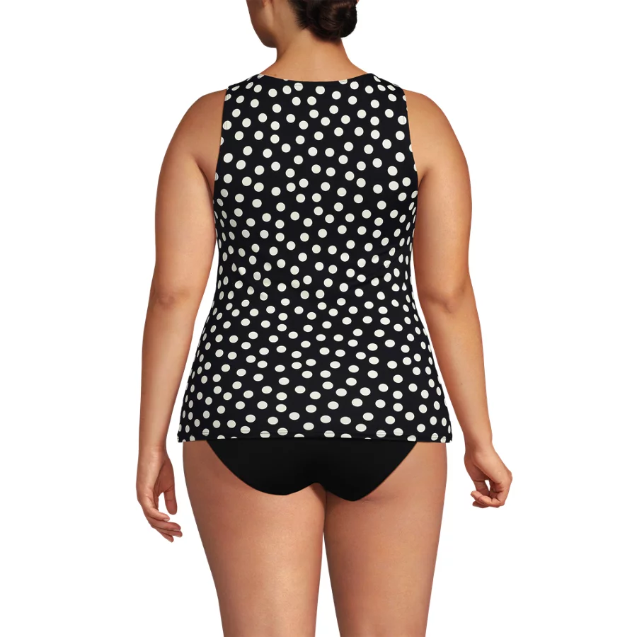 Women's High Neck UPF 50 Sun Protection Modest Tankini Swimsuit Top view 4