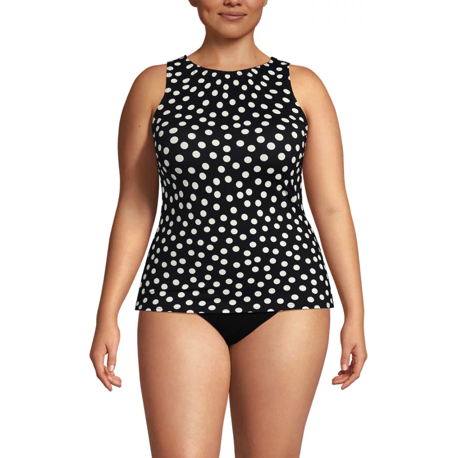 Women's High Neck UPF 50 Sun Protection Modest Tankini Swimsuit Top view 5