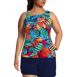Women's Plus Size Chlorine Resistant High Neck UPF 50 Modest Tankini Swimsuit Top, Front