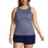 Women's Plus Size Mastectomy High Neck UPF 50 Modest Tankini Swimsuit Top, Front