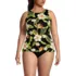 Women's Plus Size High Neck UPF 50 Sun Protection Modest Tankini Swimsuit Top, Front